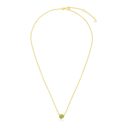 14k Yellow Gold 17 inch Necklace with Round Peridot | Richard Cannon Jewelry