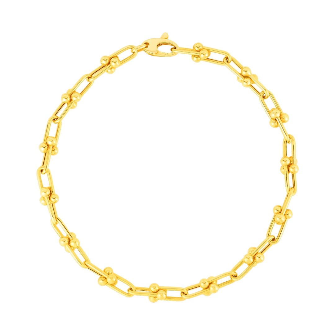 14k Yellow Gold 7 1/2 inch Jax Chain Bracelet | Richard Cannon Jewelry