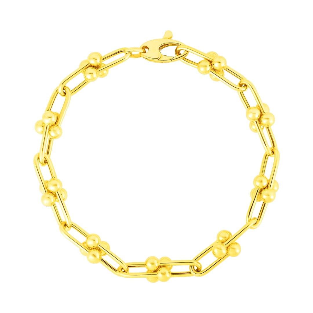 14k Yellow Gold 7 1/2 inch Jax Chain Bracelet | Richard Cannon Jewelry