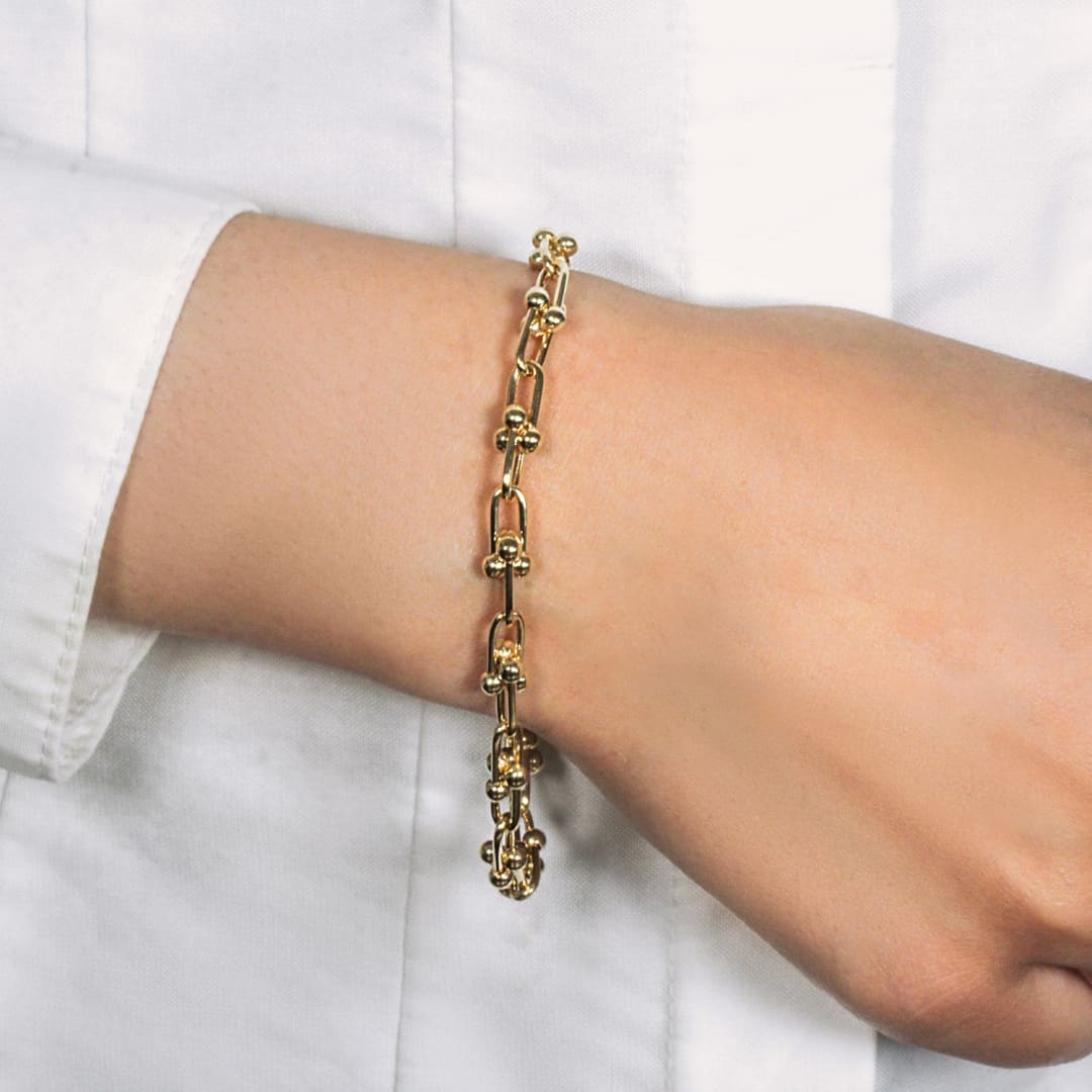 14k Yellow Gold 7 1/2 inch Jax Chain Bracelet | Richard Cannon Jewelry