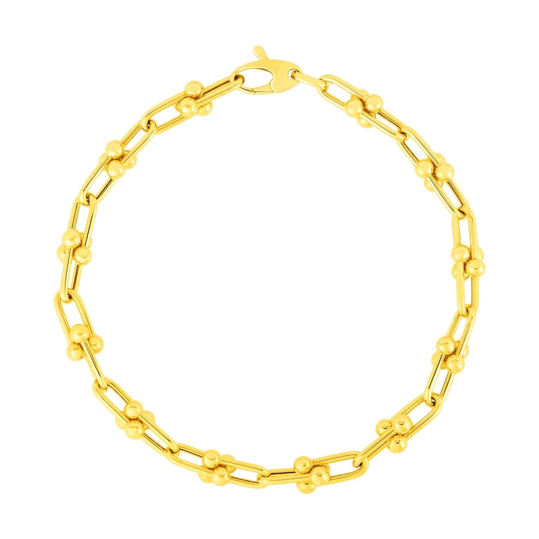 14k Yellow Gold 7 1/2 inch Jax Chain Bracelet | Richard Cannon Jewelry