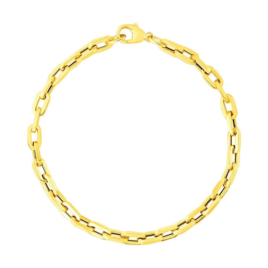 14k Yellow Gold 7 1/2 inch Paperclip Chain Bracelet with Three Diamond Links | Richard