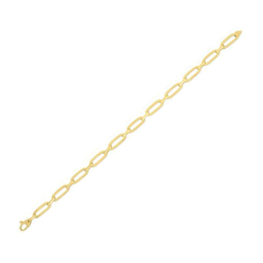 14k Yellow Gold 7 1/4 inch Bombay Paperclip Chain Bracelet | Richard Cannon Jewelry