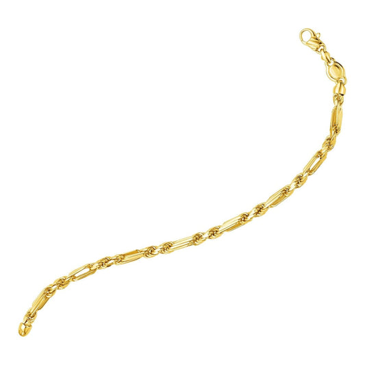 14k Yellow Gold 8 1/2 inch Figaro Chain Bracelet | Richard Cannon Jewelry
