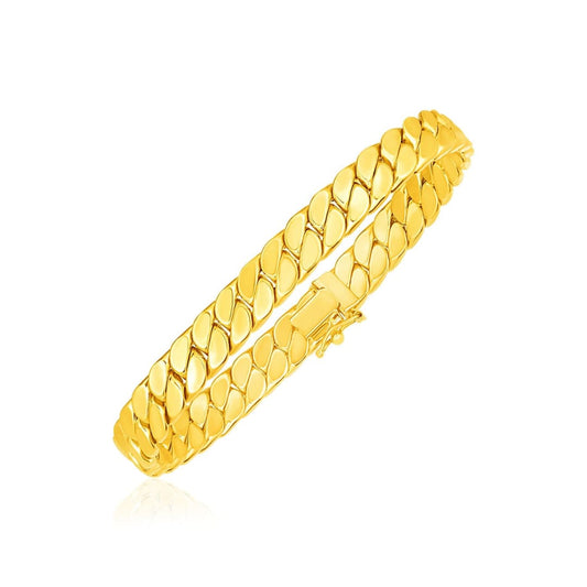 14k Yellow Gold 8 inch Mens Curb Chain Bracelet | Richard Cannon Jewelry