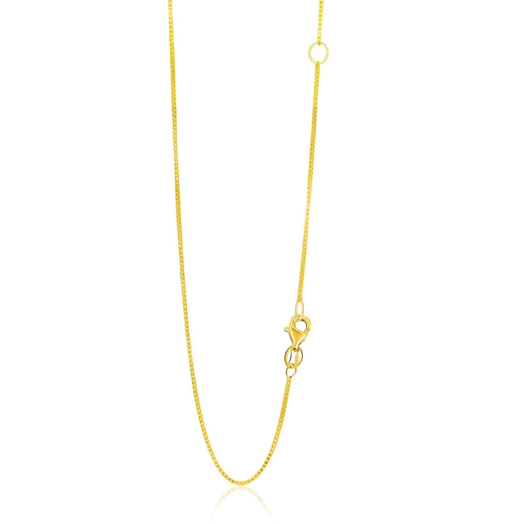 14k Yellow Gold Adjustable Box Chain 0.8mm | Richard Cannon Jewelry