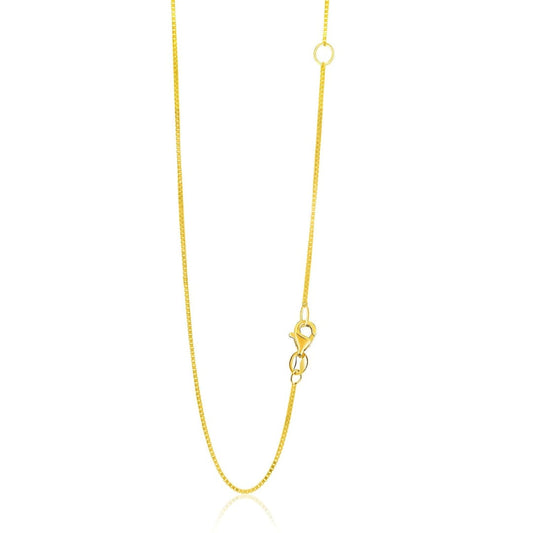 14k Yellow Gold Adjustable Box Chain 0.8mm | Richard Cannon Jewelry