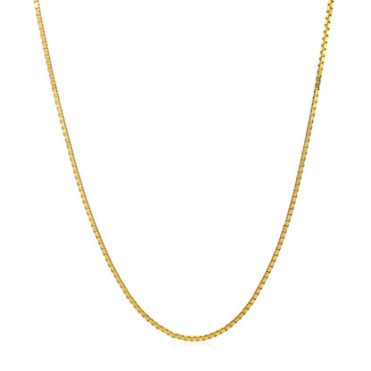 14k Yellow Gold Adjustable Box Chain 1.1mm | Richard Cannon Jewelry