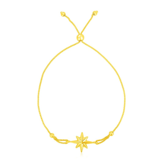 14k Yellow Gold Adjustable Bracelet with Star | Richard Cannon Jewelry