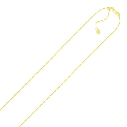 14k Yellow Gold Adjustable Cable Chain 0.9mm | Richard Cannon Jewelry