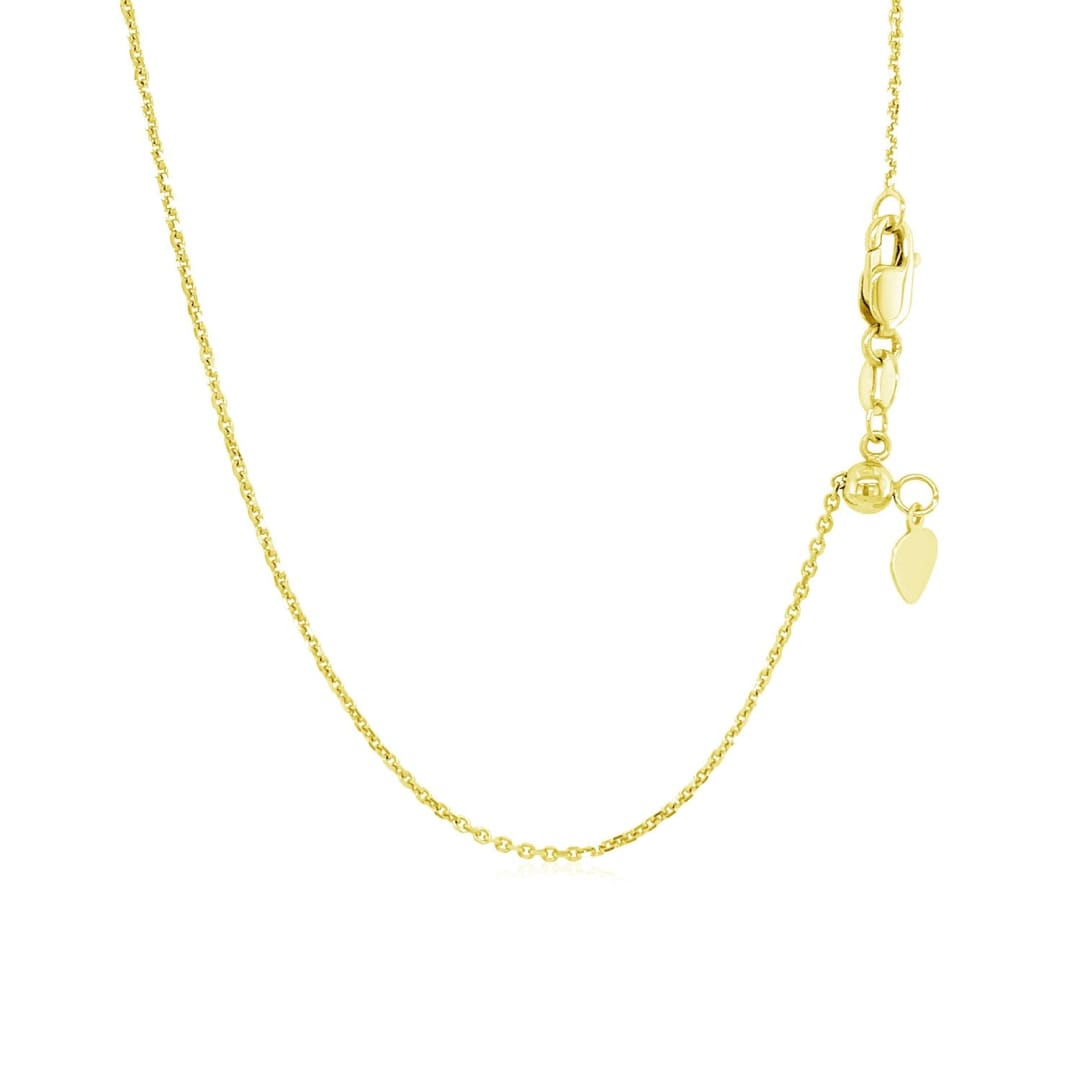 14k Yellow Gold Adjustable Cable Chain 0.9mm | Richard Cannon Jewelry