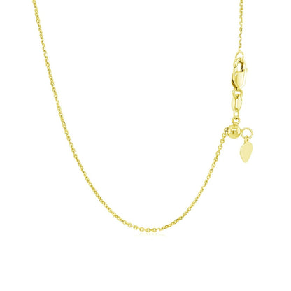 14k Yellow Gold Adjustable Cable Chain 0.9mm | Richard Cannon Jewelry