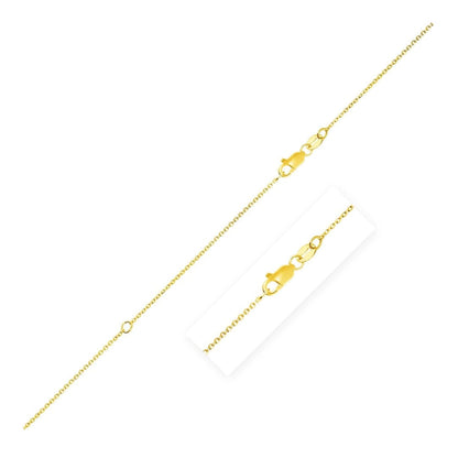 14k Yellow Gold Adjustable Cable Chain 1.1mm | Richard Cannon Jewelry