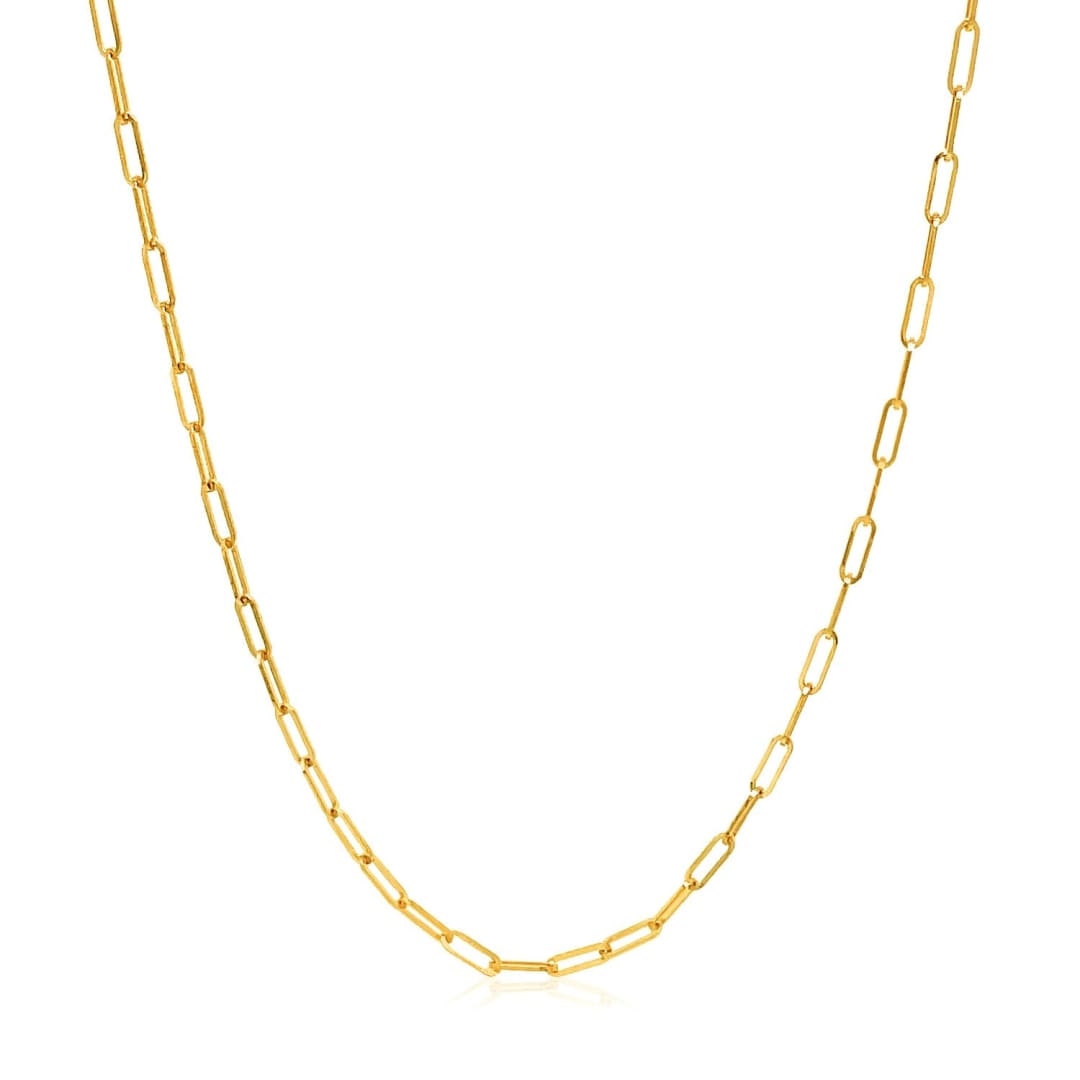 14k Yellow Gold Adjustable Paperclip Chain 1.5mm | Richard Cannon Jewelry