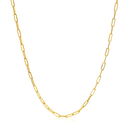 14k Yellow Gold Adjustable Paperclip Chain 1.5mm | Richard Cannon Jewelry