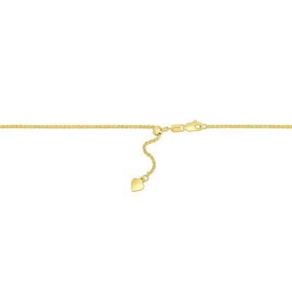 14k Yellow Gold Adjustable Rope Chain 1.0mm | Richard Cannon Jewelry