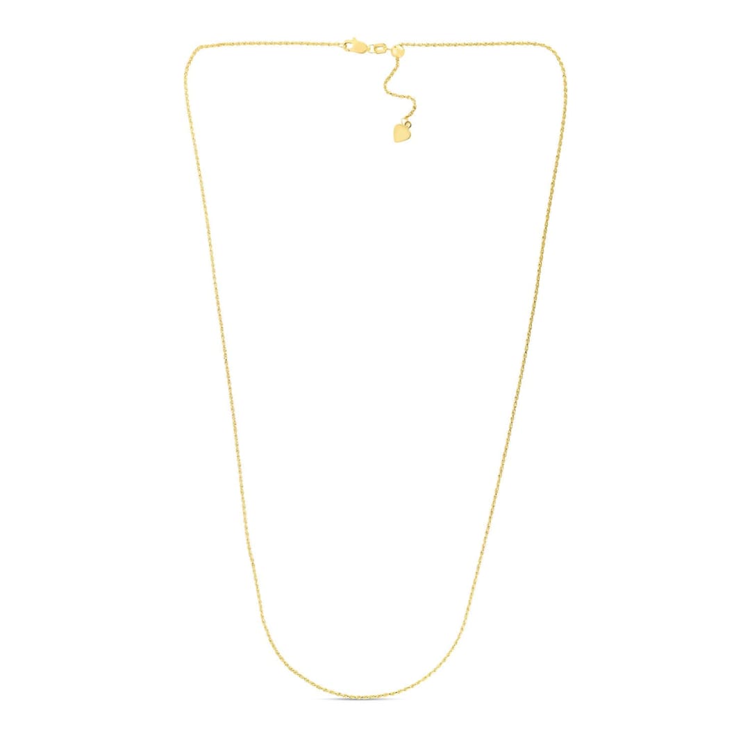 14k Yellow Gold Adjustable Rope Chain 1.0mm | Richard Cannon Jewelry