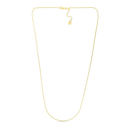 14k Yellow Gold Adjustable Rope Chain 1.0mm | Richard Cannon Jewelry