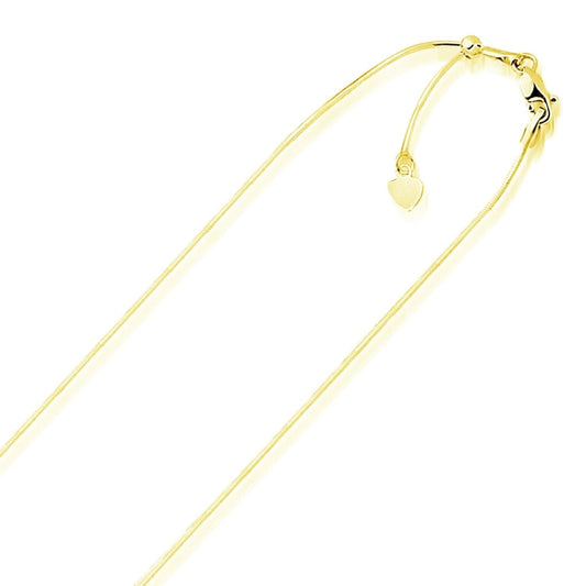 14k Yellow Gold Adjustable Snake Chain 0.85mm | Richard Cannon Jewelry