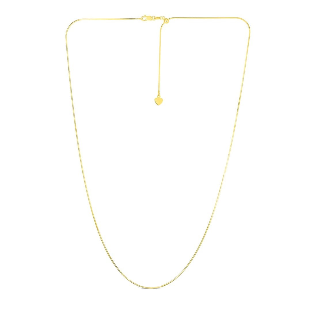 14k Yellow Gold Adjustable Snake Chain 0.85mm | Richard Cannon Jewelry