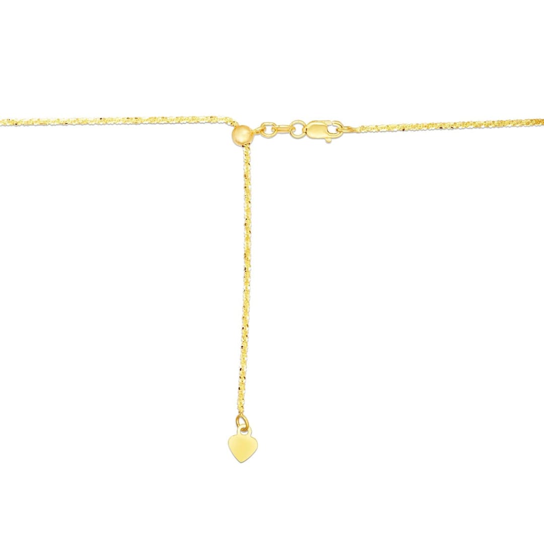 14k Yellow Gold Adjustable Sparkle Chain 1.5mm | Richard Cannon Jewelry
