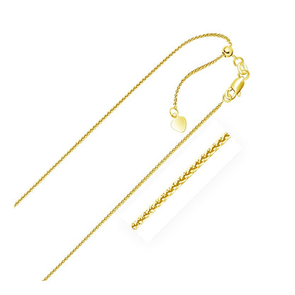 14k Yellow Gold Adjustable Wheat Chain 1.0mm | Richard Cannon Jewelry