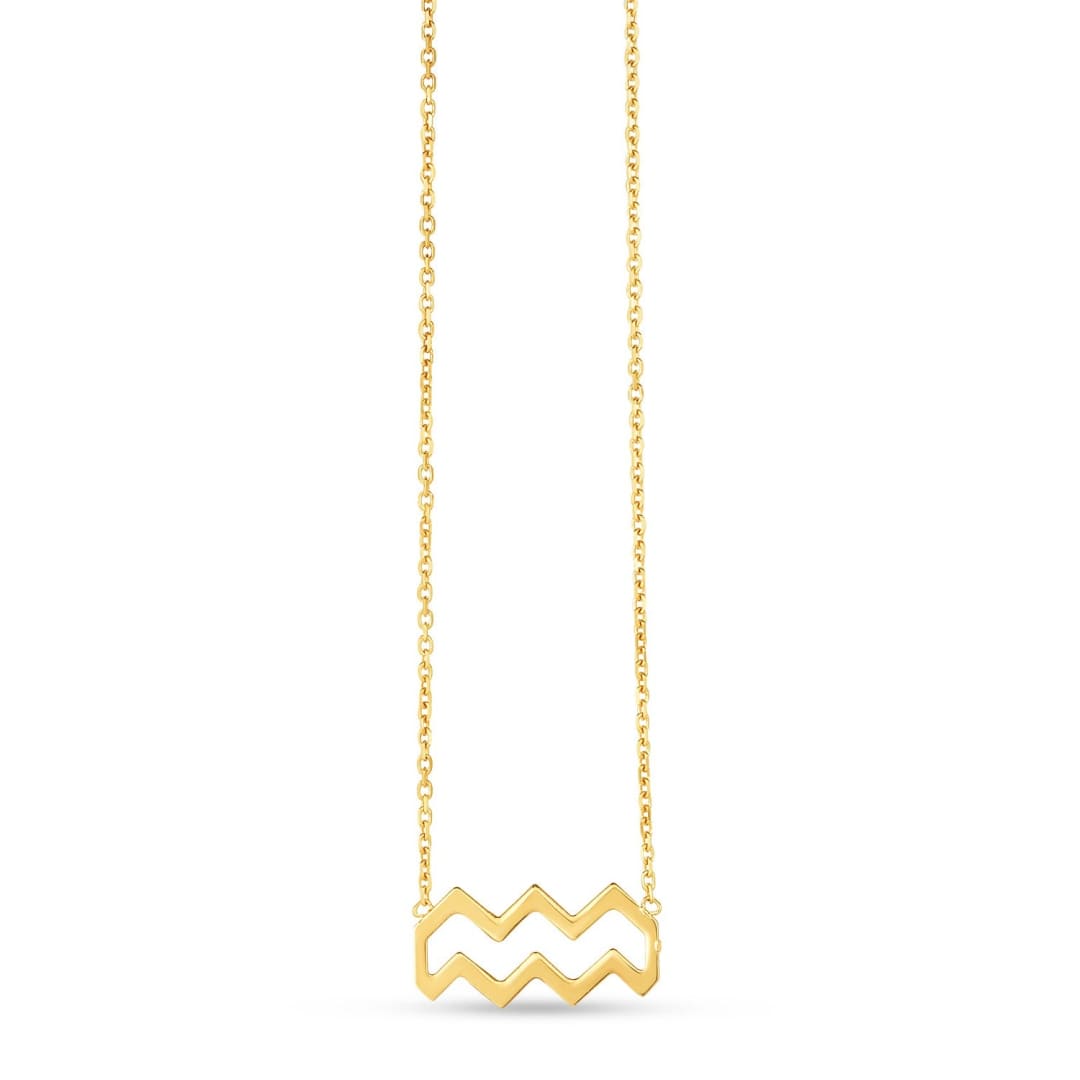 14K Yellow Gold Aquarius Necklace | Richard Cannon Jewelry