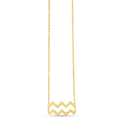 14K Yellow Gold Aquarius Necklace | Richard Cannon Jewelry