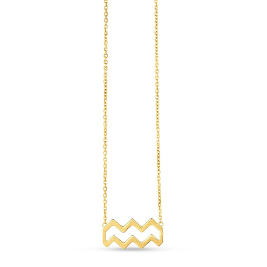 14K Yellow Gold Aquarius Necklace | Richard Cannon Jewelry