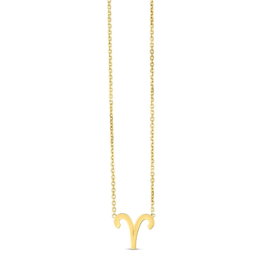 14K Yellow Gold Aries Necklace | Richard Cannon Jewelry