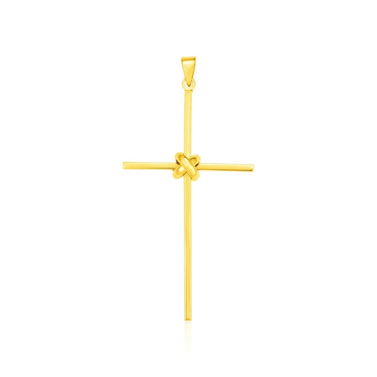 14k Yellow Gold Bar Style Cross Pendant | Richard Cannon Jewelry