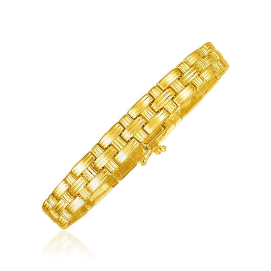 14k Yellow Gold Basket Weave Bracelet | Richard Cannon Jewelry