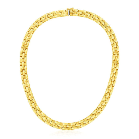 14k Yellow Gold Basket Weave Necklace | Richard Cannon Jewelry