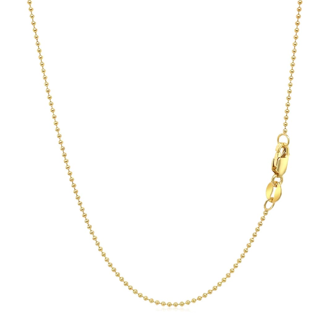 14k Yellow Gold Bead Chain 1.0mm | Richard Cannon Jewelry