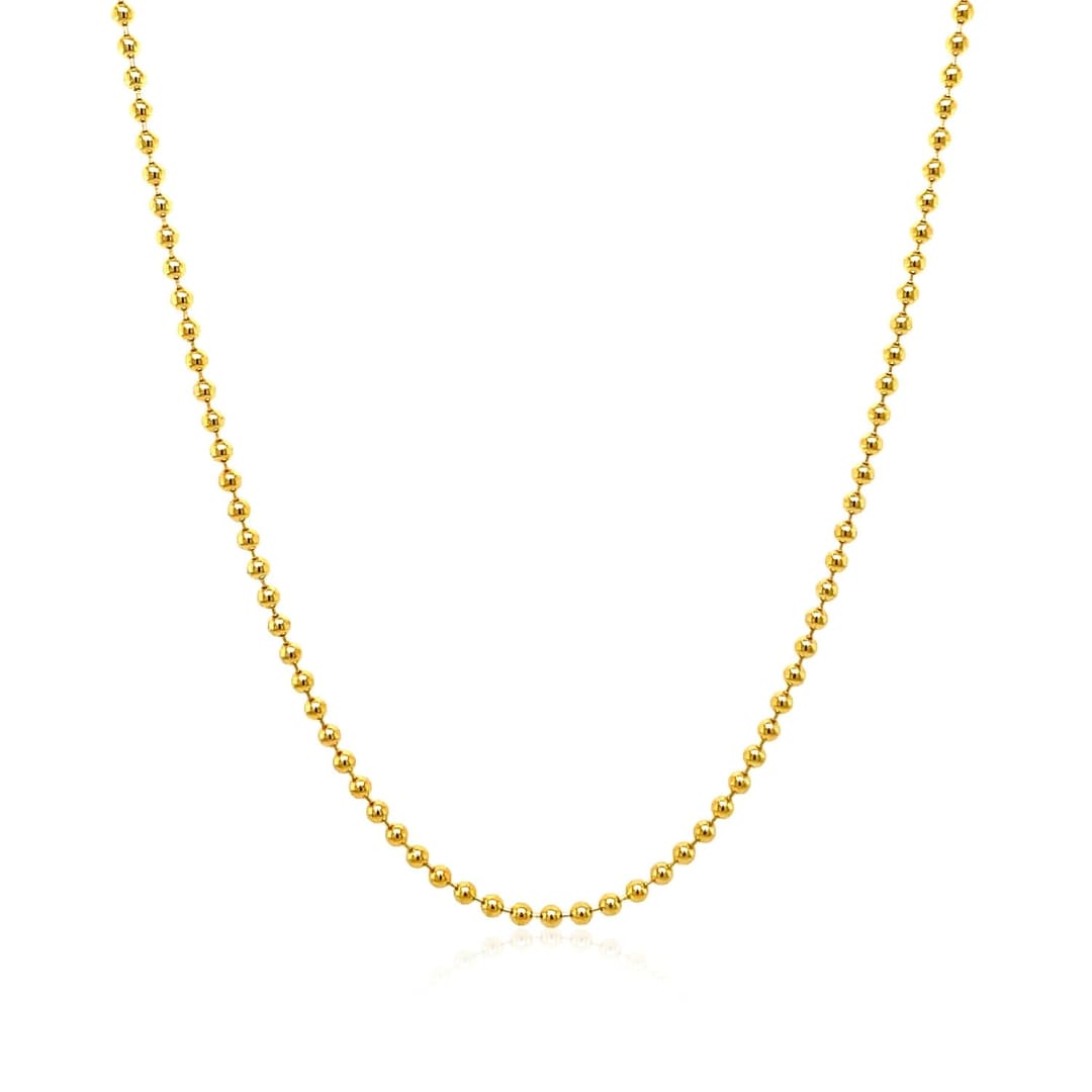 14k Yellow Gold Bead Chain 1.5mm | Richard Cannon Jewelry