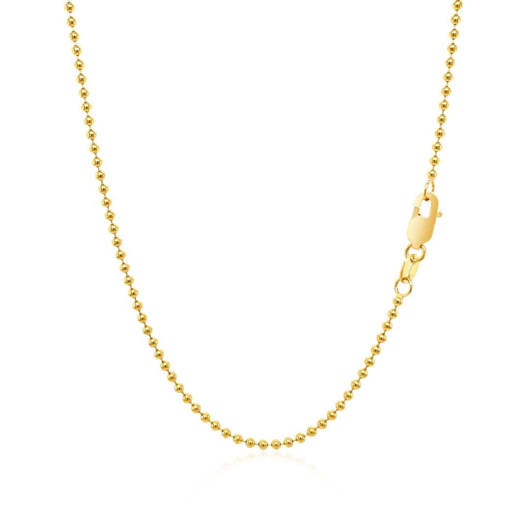 14k Yellow Gold Bead Chain 1.5mm | Richard Cannon Jewelry