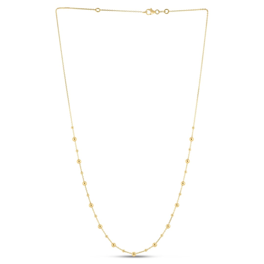 14k Yellow Gold Bead Necklace | Richard Cannon Jewelry