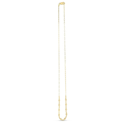 14k Yellow Gold Bead Paperclip Necklace | Richard Cannon Jewelry