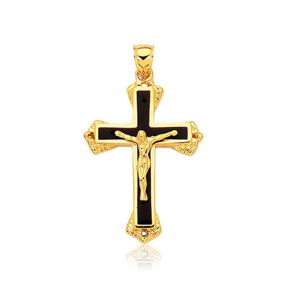 14k Yellow Gold Black Onyx Cross Pendant | Richard Cannon Jewelry