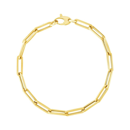 14K Yellow Gold Bold Paperclip Chain Bracelet | Richard Cannon Jewelry