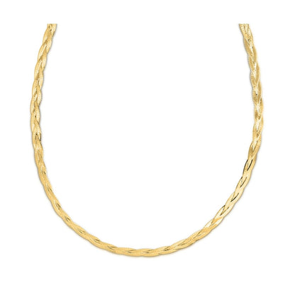 14k Yellow Gold Braided Herringbone Chain (3.20 mm) | Richard Cannon Jewelry