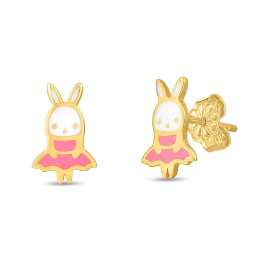 14k Yellow Gold Bunny Studs | Richard Cannon Jewelry