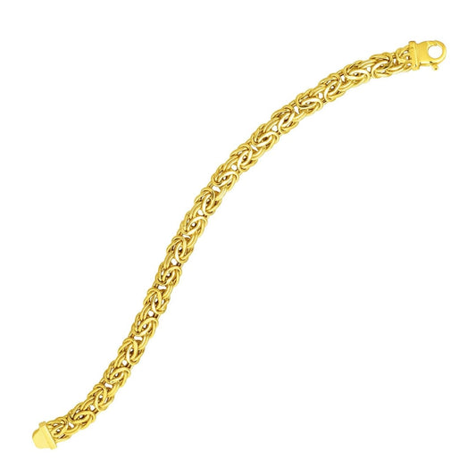 14k Yellow Gold Byzantine Link Stylish Bracelet | Richard Cannon Jewelry