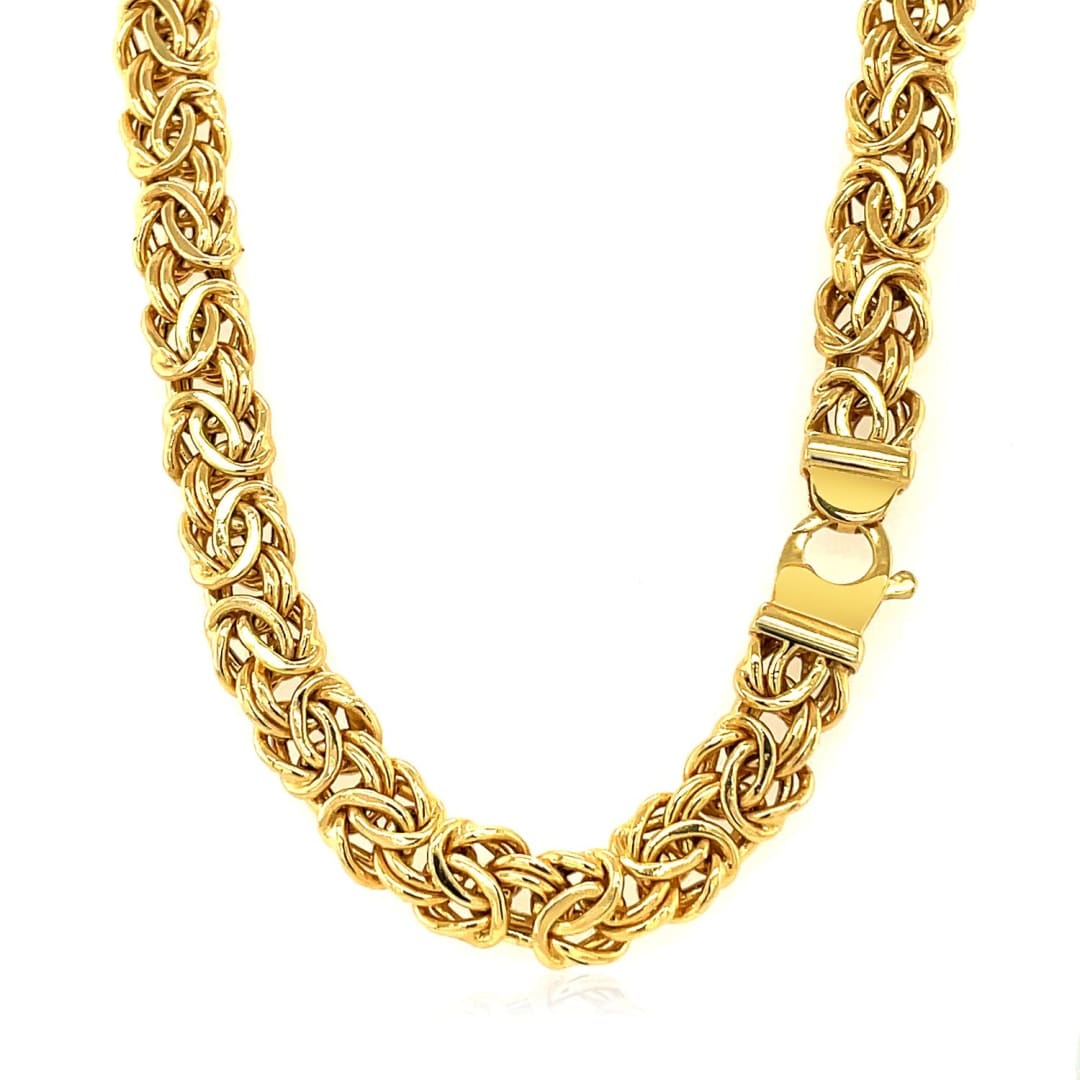 14k Yellow Gold Byzantine Motif Chain Necklace | Richard Cannon Jewelry