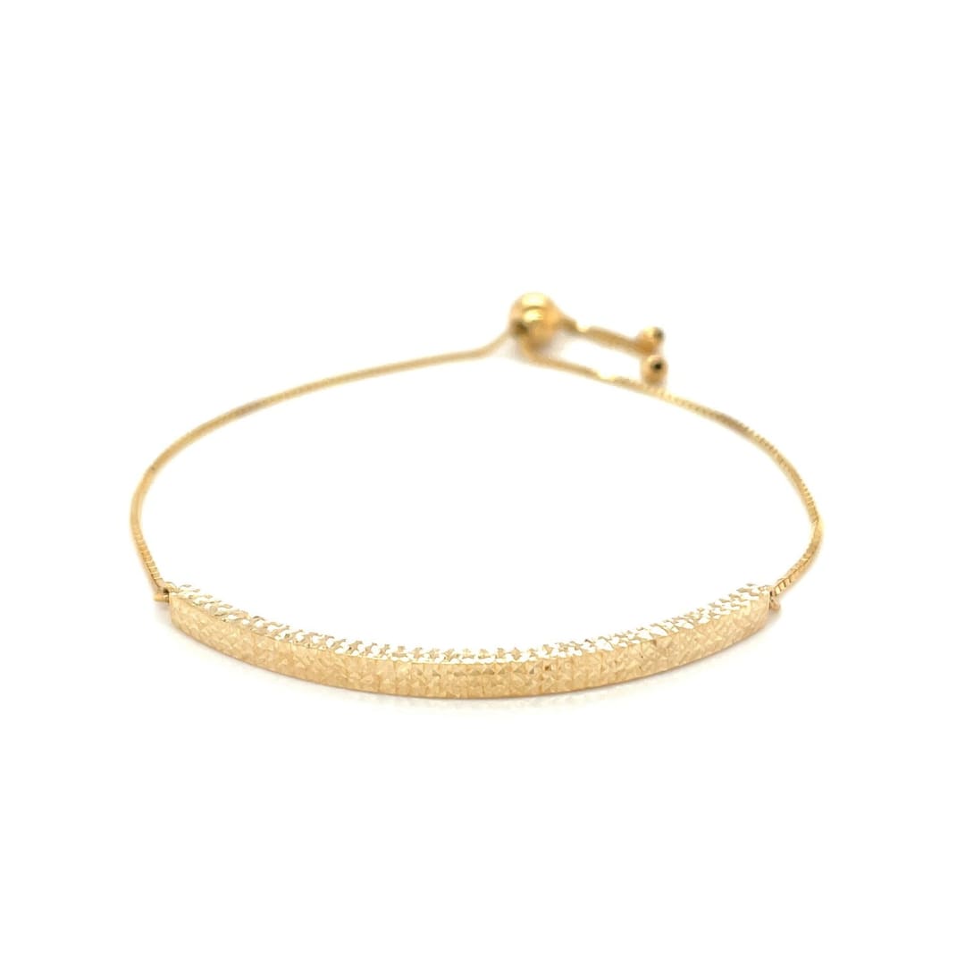14k Yellow Gold Chain Bar Lariat Style Bracelet | Richard Cannon Jewelry