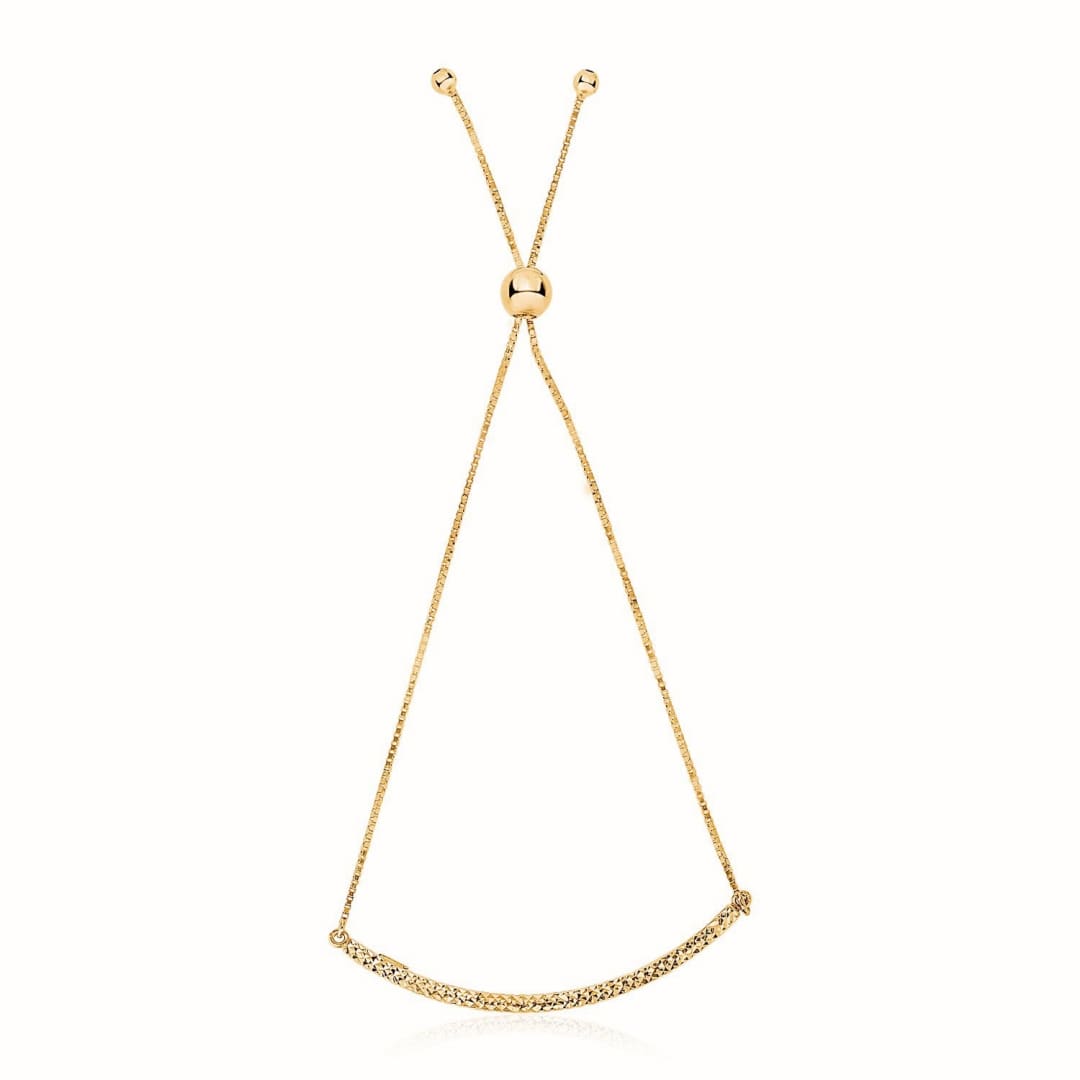 14k Yellow Gold Chain Bar Lariat Style Bracelet | Richard Cannon Jewelry