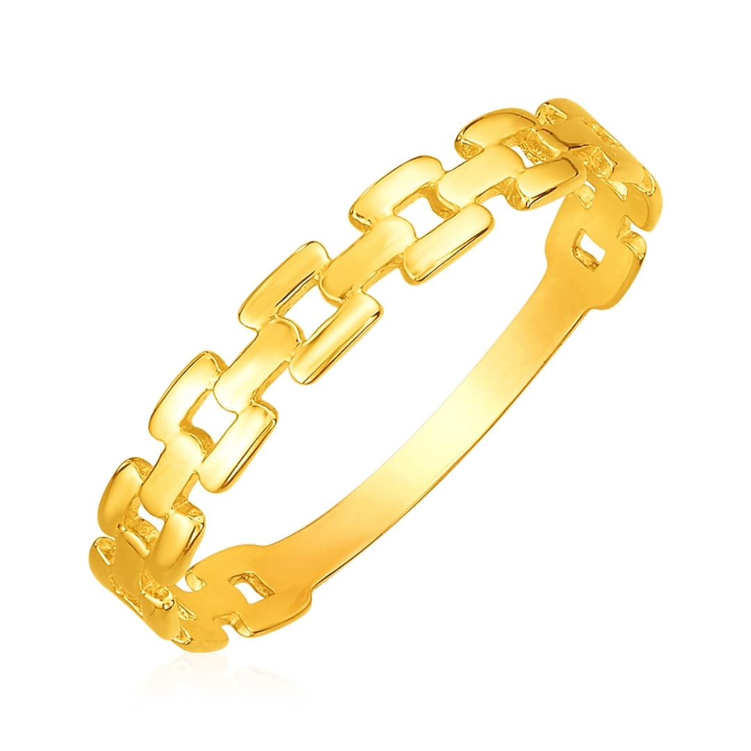 14k Yellow Gold Chain Link Ring | Richard Cannon Jewelry