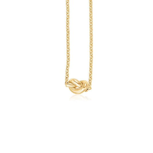 14k Yellow Gold Chain Necklace with Polished Knot | Richard Cannon Jewelry