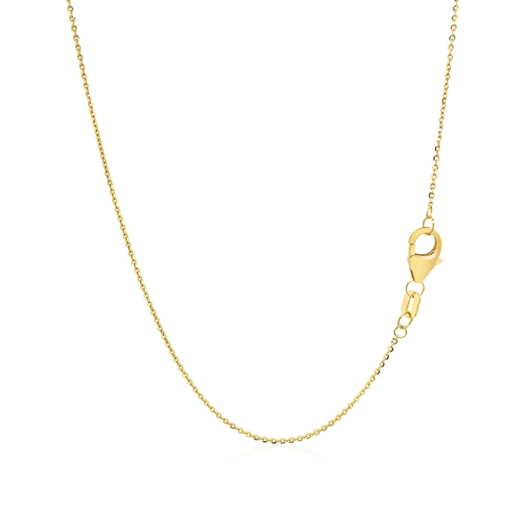 14k Yellow Gold Chain Necklace with Sliding Puffed Heart Charm | Richard Cannon Jewelry