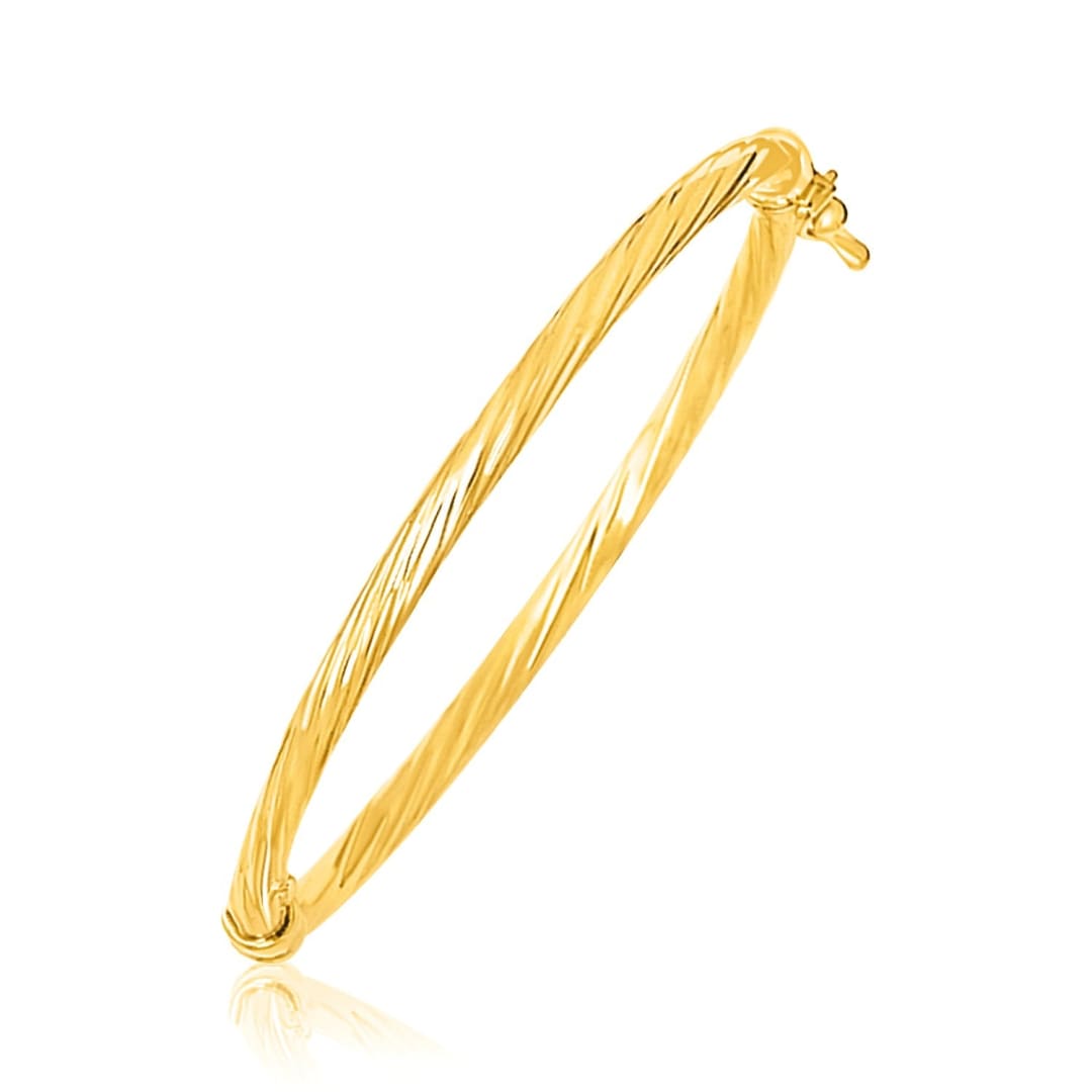 14k Yellow Gold Children’s Bangle with Spiral Motif Style | Richard Cannon Jewelry